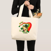 Puggle St Patricks Day Jumbo Stoffbeutel (Vorderseite (Produkt))