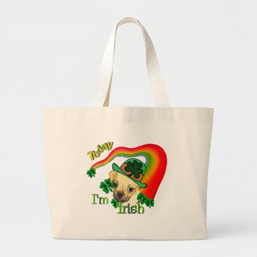 Puggle St Patricks Day Jumbo Stoffbeutel (Vorne)