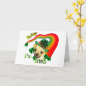 Puggle St Patricks Day Karte (Gelbe Blume)