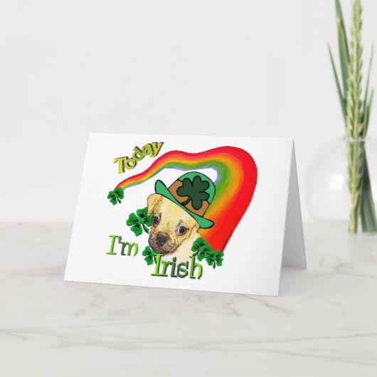 Puggle St Patricks Day Karte (Vorderseite)