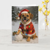 Puggle-Weihnachtskarte Karte (Gelbe Blume)