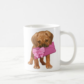 Puggle Welpe und Bogenkupplung Kaffeetasse