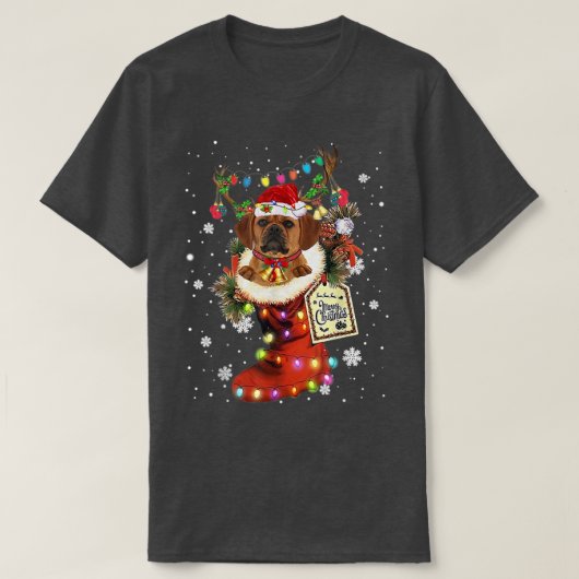 Puggle Xmas Boot Weihnachtssock Winterschnee T-Shirt (Design vorne)