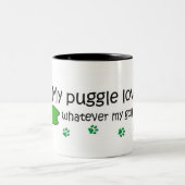 Puggle Zweifarbige Tasse (Mittel)