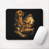 Puggles Heulender Mond Hund Fantasy Forrest Mousepad (Mit Mouse)