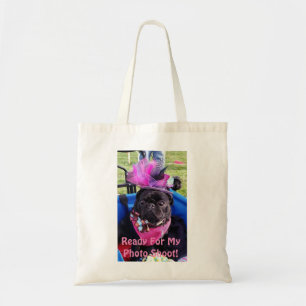Puggy "bereit zum Foto-Trieb" Taschen-Tasche Tragetasche