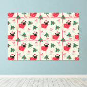 Puggy Christmas Canvas Print Leinwanddruck (Insitu (Holzboden))