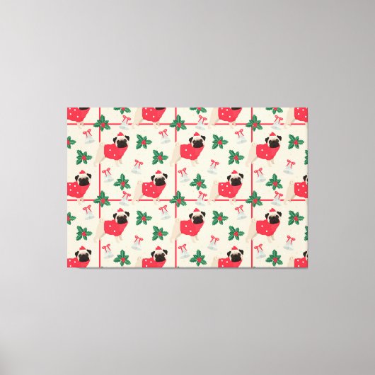 Puggy Christmas Canvas Print Leinwanddruck (Vorderseite)