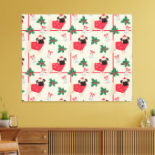 Puggy Christmas Canvas Print Leinwanddruck (Insitu (Wohnzimmer))