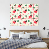 Puggy Christmas Canvas Print Leinwanddruck (Insitu (Schlafzimmer))