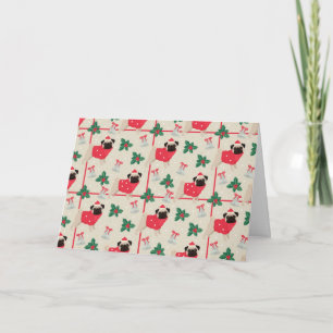 Puggy Christmas Grußkarte (Leere) Karte