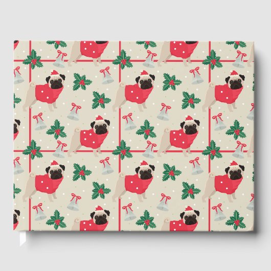 Puggy Christmas Guest Book Gästebuch (Vorderseite)