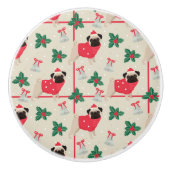Puggy Christmas Knob Keramikknauf (Vorderseite)