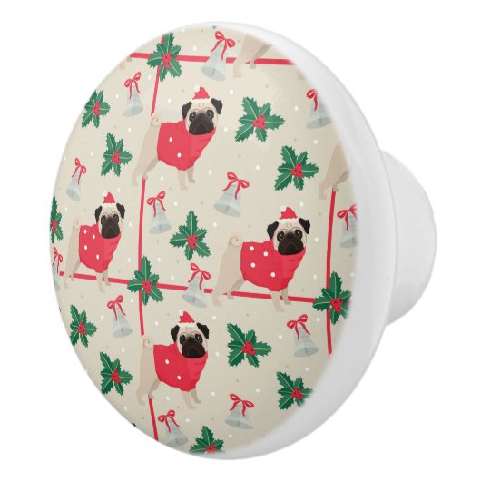Puggy Christmas Knob Keramikknauf (Rechts)