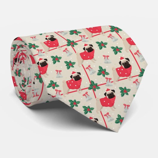 Puggy Christmas Krawatte (Gerollt)