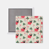 Puggy Christmas Magnet (Vorderseite/Rückseite)