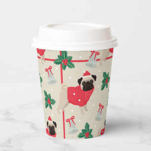 Puggy Christmas Paper Cups Pappbecher