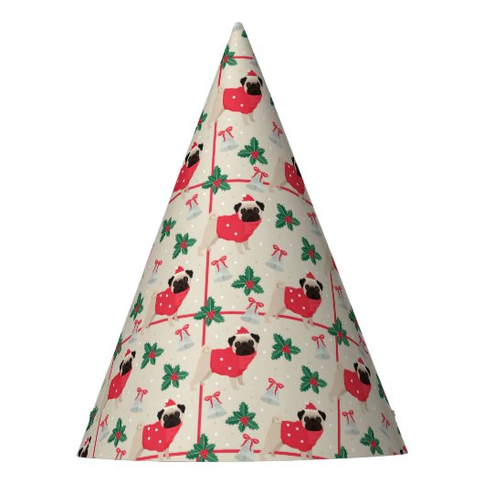 Puggy Christmas Party Hat Partyhütchen (Vorderseite)