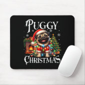 Puggy Christmas Pug Xmas Pug Santa Claus Pug Mousepad (Mit Mouse)