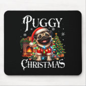 Puggy Christmas Pug Xmas Pug Santa Claus Pug  Mousepad (Vorne)