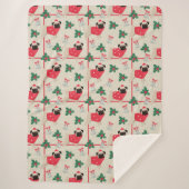 Puggy Christmas Sherpa Blanket Sherpadecke (Vorderseite)