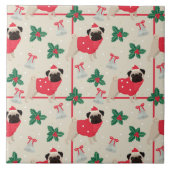 Puggy Christmas Tile Fliese (Vorderseite)