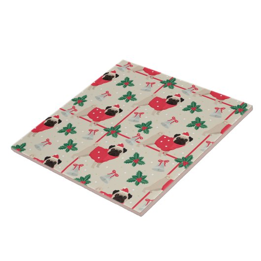 Puggy Christmas Tile Fliese (Seite)