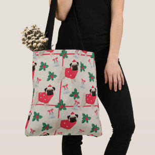 Puggy Christmas Tote Bag Tasche