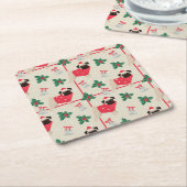 Puggy Christmas Untersetzer (angewinkelt)