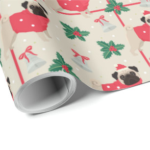 Puggy Christmas Wrapping Paper Geschenkpapier