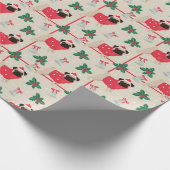 Puggy Christmas Wrapping Paper Geschenkpapier (Ecke)