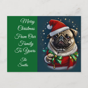 Puggy Claus Collection Feiertagspostkarte