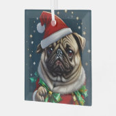 Puggy Claus Collection Ornament Aus Glas (Vorderseite links)