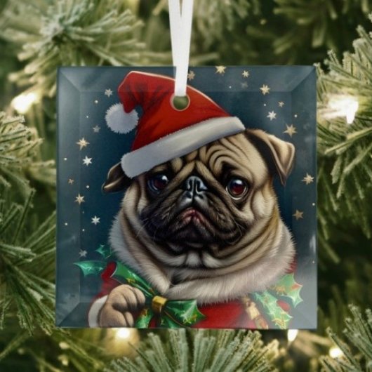 Puggy Claus Collection Ornament Aus Glas