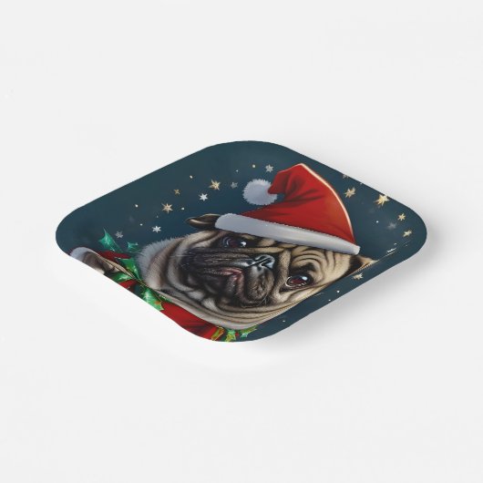 Puggy Claus Collection Pappteller (Gewinkelt)