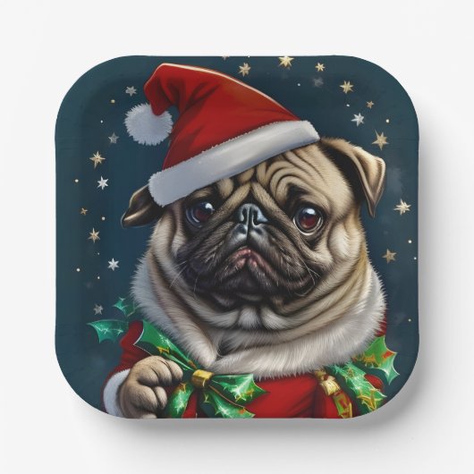 Puggy Claus Collection Pappteller (Vorderseite)
