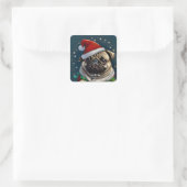Puggy Claus Collection Quadratischer Aufkleber (Tasche)
