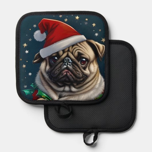 Puggy Claus Collection Topflappen (Vorderseite/Rückseite)