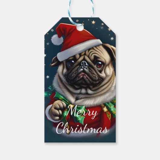 Puggy Claus Kollektion Geschenkanhänger (Vorderseite)