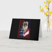 Puggy USA Flag Karte (Gelbe Blume)