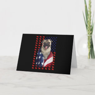 Puggy USA Flag Karte