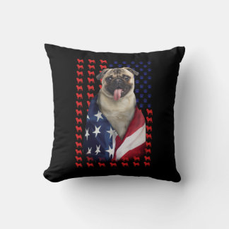 Puggy USA Flag Kissen