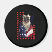 Puggy USA Flag Magnet (Vorne)