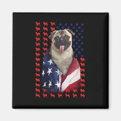 Puggy USA Flag Magnet (Vorne)