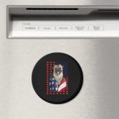 Puggy USA Flag Magnet (In Situ (Geschirrspüler))