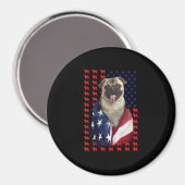 Puggy USA Flag Magnet (Vorderseite/Rückseite)