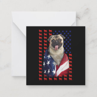 Puggy USA Flag Mitteilungskarte