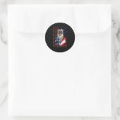 Puggy USA Flag Runder Aufkleber (Tasche)