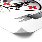 Pugh-Familienwappen-Wappen Poster (Ecke)
