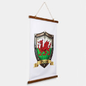 Pugh Wales Surname Shield Wandteppich Mit Holzrahmen (Gewinkelt)